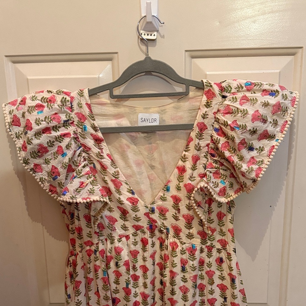 Saylor Floral Ruffle Sleeve Midi Dress - Picture 3 of 8